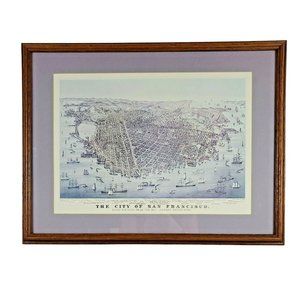 Vintage Print Facsimile Currier & Ives Litho: The City of San Francisco 1878